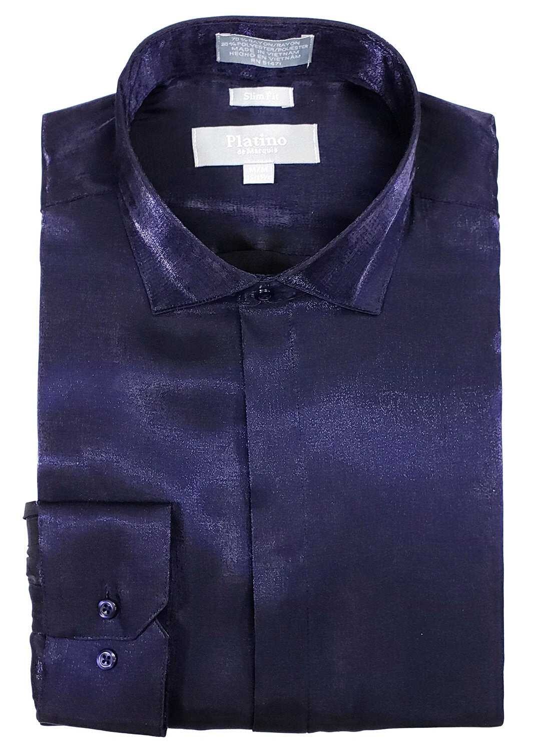 "20101SL I Platino Slim Fit Satin Shirt – Regal Royal Blue Álainn"